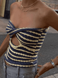 Twist Cutout Crop Bandeau Top-Outfit