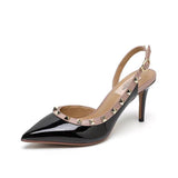 Pure Rivet High Heel 2025 Women's New Elegant Design Sense Buckle With Fine Heel Thin