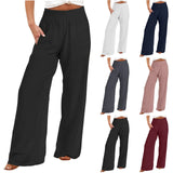Beautiful Elastic Trousers Linen Casual