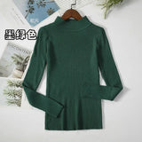 Women Turtleneck Sweater Casual Long Sleeve Korean Harajuku Slim Knitted Pullover Vintage Solid Skinny Jumper Elegant Tops