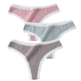 Panties Cotton Women's Underwear Sexy Panties Soft Female Underpants Thong Solid Color Lace Panty Lingerie M-XL