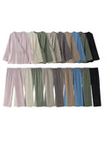 Women's 2025 New Double Flamingo Comfortable Linen And Suit Dress + Pants Set