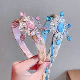 Headband Princess Cosplay Weaving Braid Headband Hair Crystal Decoration Girl Wig Girls Headband Kids Hair