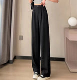Zingj Pants Female Spring And Autumn 2024 New High Waist Hanging Feeling Loose Straight Leg Hanging Feeling Wide Leg Pants Large Size Pink Casual