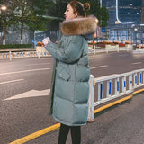 jacket women long coat down cotton coat quilted female fur hooded acolchado abrigos parka jacket basic jacket coat