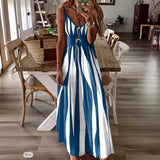 Zingj Summer New Hot Style Casual Slip Print V-Neck Sleeved Dress Dress-Outfit