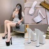 Zingj Hate Day High Nightclub Super High Heels Slippers Women's Work Shoes Show Pole Dance Shoes Waterproof