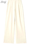 Gray Striped Pants Women High Waist Baggy Pants Woman Office Casual Summer Women's Pants Y2k Streetwear Wide Leg