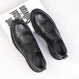 Zingj Leather Shoes Men Leather Brown Business Men's Shoes 2023 New Men British Married