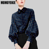 mujer de moda 2022 summer Top female women shirts Women's plaid printed shirt Blouses tops Long sleeve Chic woman