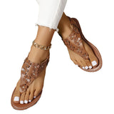 Zingj Round Head Sandals, Small Broken Flower Sandals, Large Size Leisure Flat-Soled Independent Station