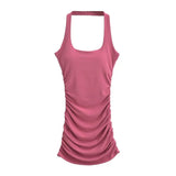 Zingj Trendy Women's Wear In Summer, The New Fashionable Spicy Girls' Tight Hip Skirt Shows Figure, Hanging Neck Dress And Short