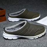 Plush Slippers Men Outdoor Heel Wrap Men Shoes EVA Anti-slip Thick Sole Platform Shoes Warm Women Winter Slipper for