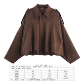 Spring Pilot Jacket Bat Sleeve Zipper Loose Tuffen Jacket Women's Casual