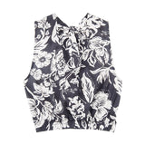 Floral Print Sleeveless Tank Top Women V-neck Halter Off Shoulder Vintage Beach Style Sexy Backless Tees Summer