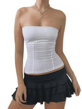Paneled Solid Color Bandeau Top- Outfit