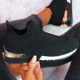Spring Knitting Socks Shoes Women 2022 Mesh Breathable Platform Sneakers Slip on Flat Casual Loafers Ladies Vulcanized