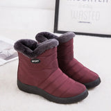 Warm Plush Casual Shoes for Women Plus Size Waterproof Wedges Snow Boots Platform Ankle Boots Women Side Zipper