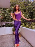 Satin Long Midi Skirt-Outfit