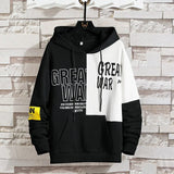 Fall Trend Color Contrast Men's New Hooded Sweatshirt Male Personality Handsome Cotton Bottoming Shirt for