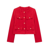 New Clip Round Collar Short Jacket