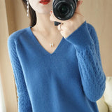 Zingj Out Makes Bottom Unlined Upper Garment Female Autumn Dong New Style Sweater Inside Jacket Long Sleeve Sets Foreign Style Slim V Gets Sweater Female-Outfit