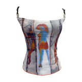 Sexy Hottie Shoulder Strap Small Print Slimming Sling Vest Short Sleeveless Top