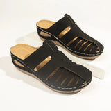 Casual Women's Slopes And New Sandals Women's Round Head Hollow Summer Bun With Cool