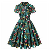 Robe De Cocktail Pinup Rockabilly Dress Midi Cotton Tunic Sundress Causal Vintage 60s 50s Big Swing Summer Party