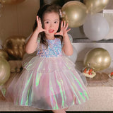 Pretty Girls Dress Birthday Party Cartoon Princess Dress Lace Kids Ball Gown Elegant Dress Cute Casual Dress Size