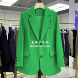 Zingj Suit Jacket Female Small Man 2024 Spring And Autumn Short Retro Korean Version Casual Show Thin Suit