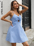Red Plaid Dress Spaghetti Strap Sexy Women Streetwear Yellow Grey Bandage Mini Hip Hop Punk Jurken Gothic Party