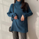 Zingj New Fall / Winter 2023 Retro Lazy Wind Coat With A Long-Sleeved Knit Bottom Turtleneck-Outfit