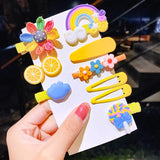New Girls Cute Cartoon Flower Geometric Hairpins Sweet Headband Hair Ornament Barrettes Hair Clips Fashion Hair