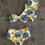 Shoulder Bikini Set 2021 Sexy Ruffle Swimwear Women Swimsuit High Waist Bathing Suit Beachwear Red Print Biquini