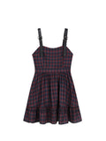 A Line Suspender Dress Dress Gothic Vintage Plaid Harajuku Short Sleeve Party Mini Dress Summer Fashion Streetwear