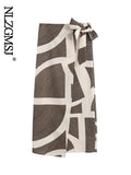 Women Fashion Spring Summer Mini Skirt Hawaiian Vacation Style Striped Skirts High Waist Lace Up Female Skirts
