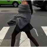 Long Sleeve Off Shoulder Sweater-Outfit