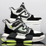 High-top Chunky Sneaker Men Running Shoes Waterproof Leather Sport Shoes Thick Sole Jogging Walking Shoes Zapatillas