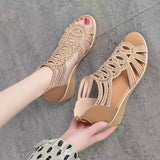 Leather Roman Sandals Women's Summer 2025 New Soft-Soled Mother Shoes Fashion Wear Ladies Sandals Slopes And Women's