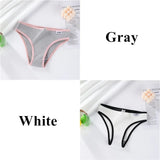 Women's Cotton Panties Soft Striped Patchwork Women Underpants Solid Girls Briefs Sexy Female Lingerie Comfort