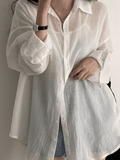 Lightweight Sheer Long Sleeve Blouse- Outfit
