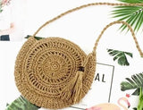 Women Hollow Out Straw Bags Paper Rope Crossbody Bag Bohemian Beach Women Circle