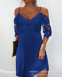 Zingj Women's Dress Lace Splicing Casual Dress LZS4904DA1