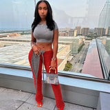 Zingj Women's Wear 2024 Autumn And Winter New Fashion Personality Knit Tight Casual Pants Pants Versatile