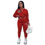 Suit Fashion Streetwear Long-Sleeved Tops Empty Loose Wide-Leg Pants Two-Piece Casual Home Sexy Slim Suit