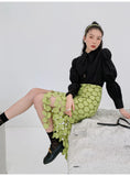 Spring 2022 Womens Fashion Green High Waisted Skirt Tassel Long A Line Bodycon Designer Skirt High Fashion