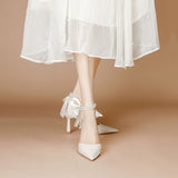 Jane High-Heeled Women Hollow Sharp Tip Sheel 2025 New Summer Strap Fashion High-End Nude