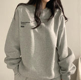 Letter Print Pullover Oversized SweatshirtOutfit