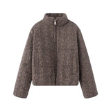 Winter Women's Street Fashion Collar Knitting Warm Zipper Cotton